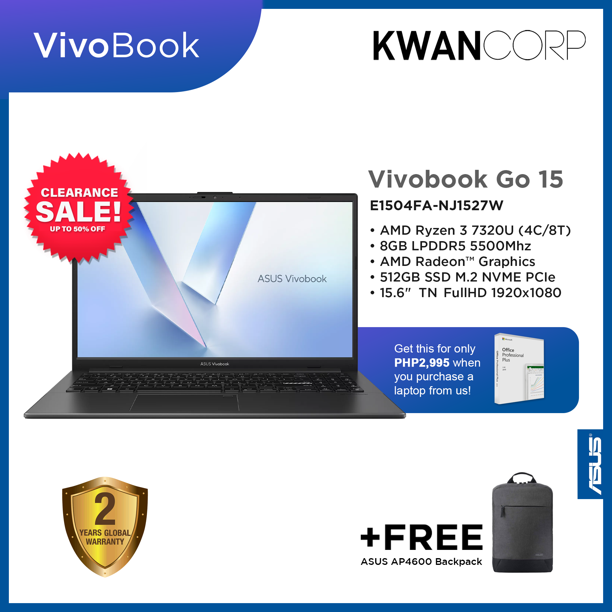 Asus Vivobook Go 15 E1504FA-NJ1527W