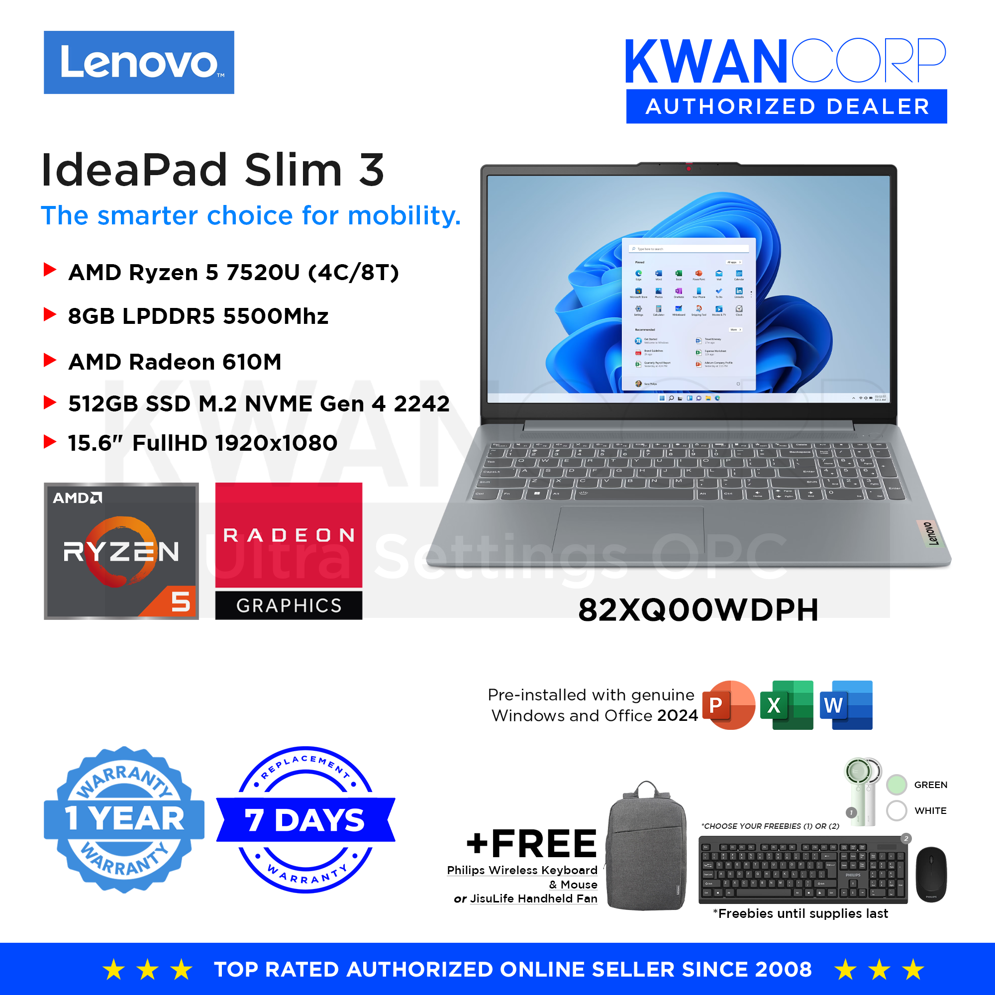 Lenovo IdeaPad Slim 3 82XQ00WDPH