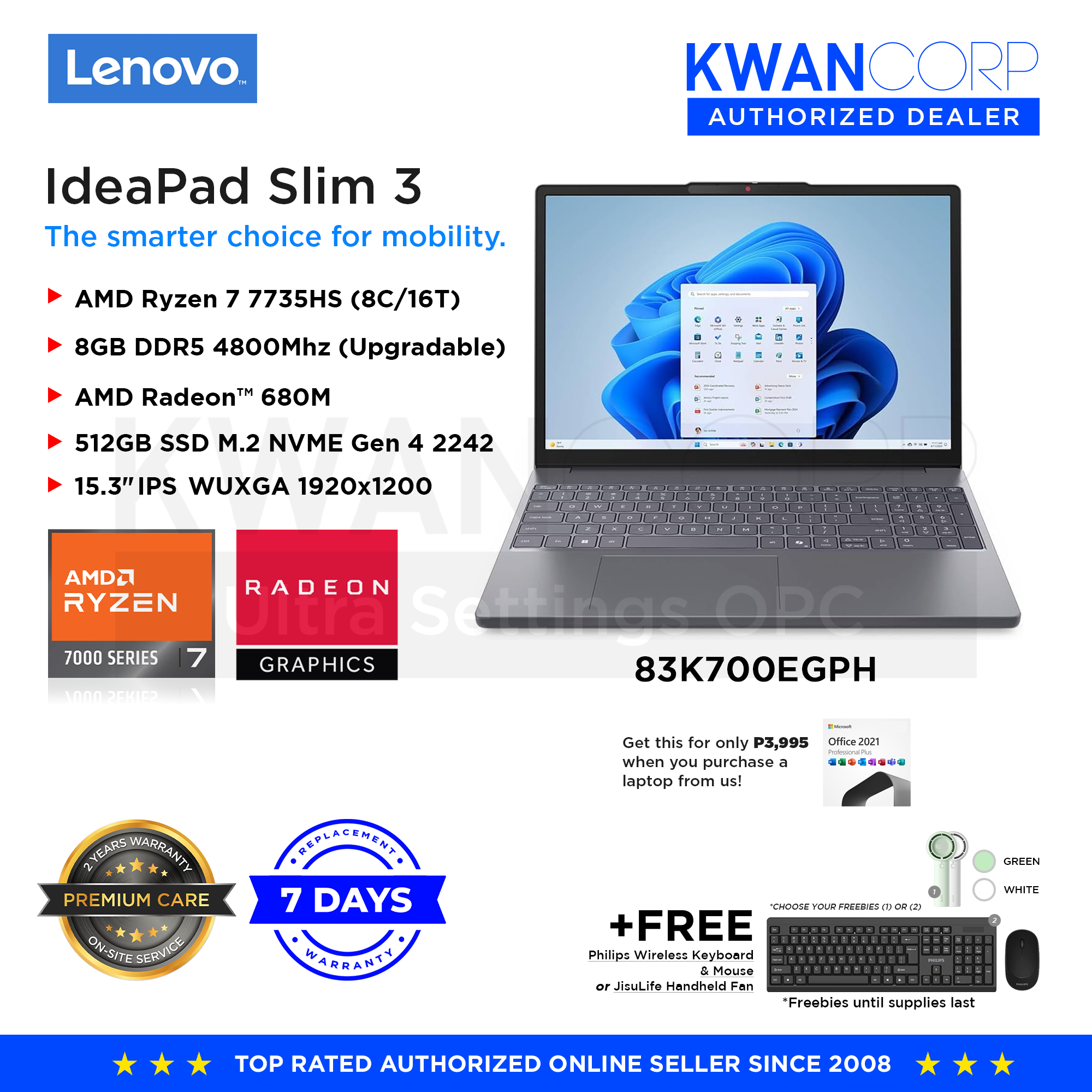 Lenovo IdeaPad Slim 3 83K700EGPH