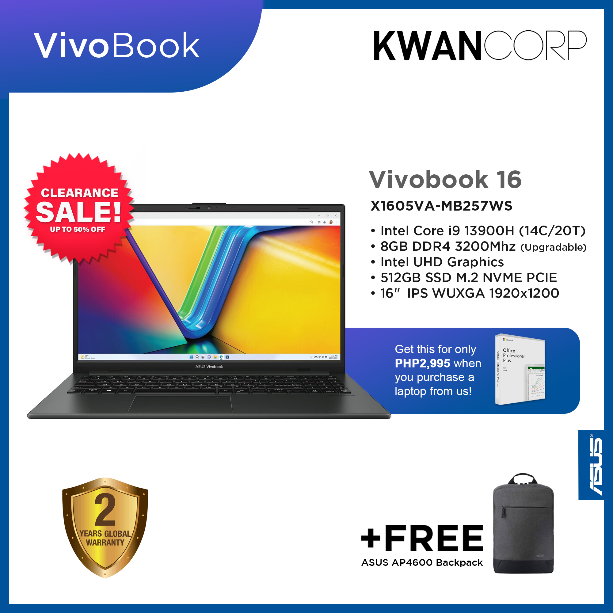 Asus VivoBook 16 X1605VA-MB257WS